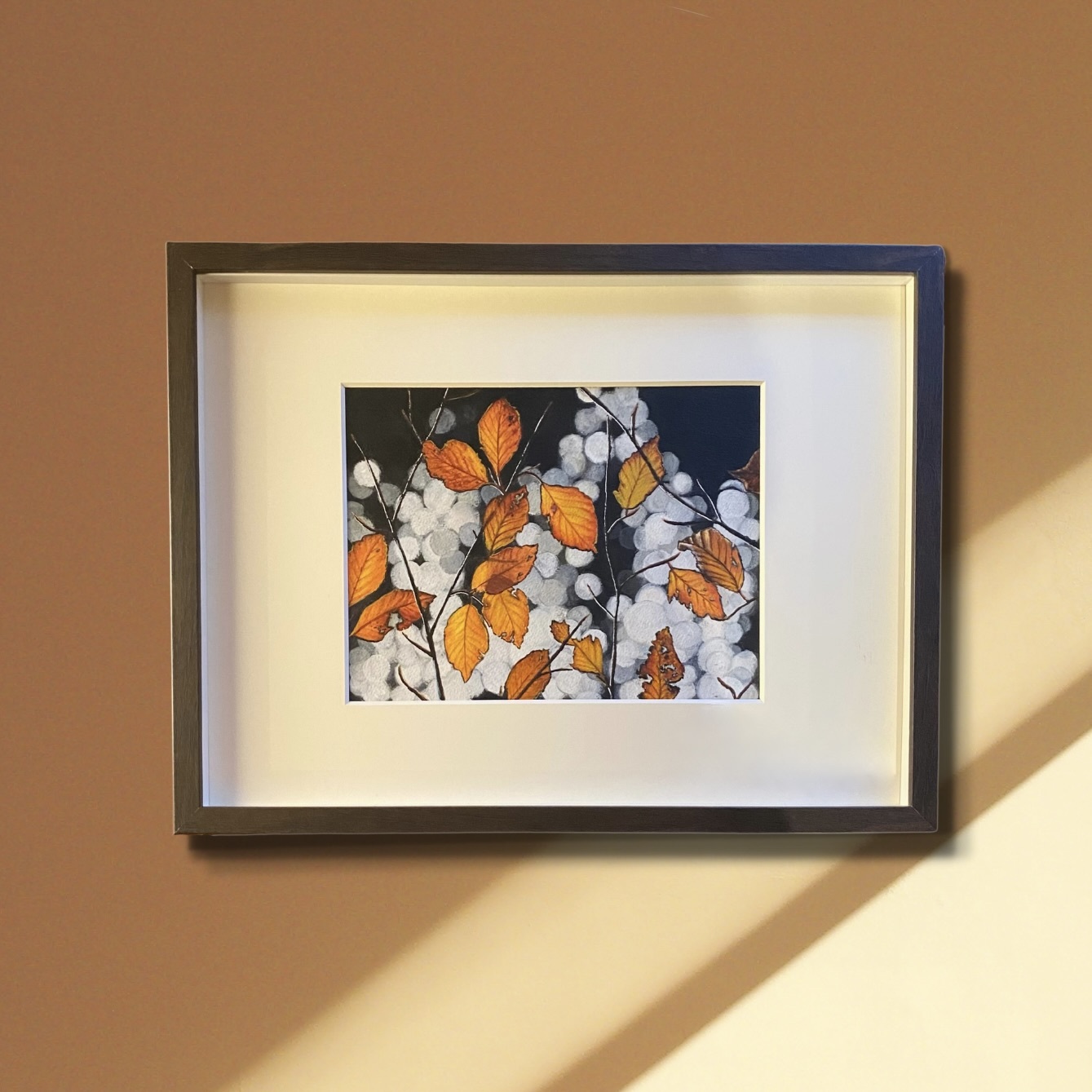 "Autumn Bokeh " --Original Gouache Painting