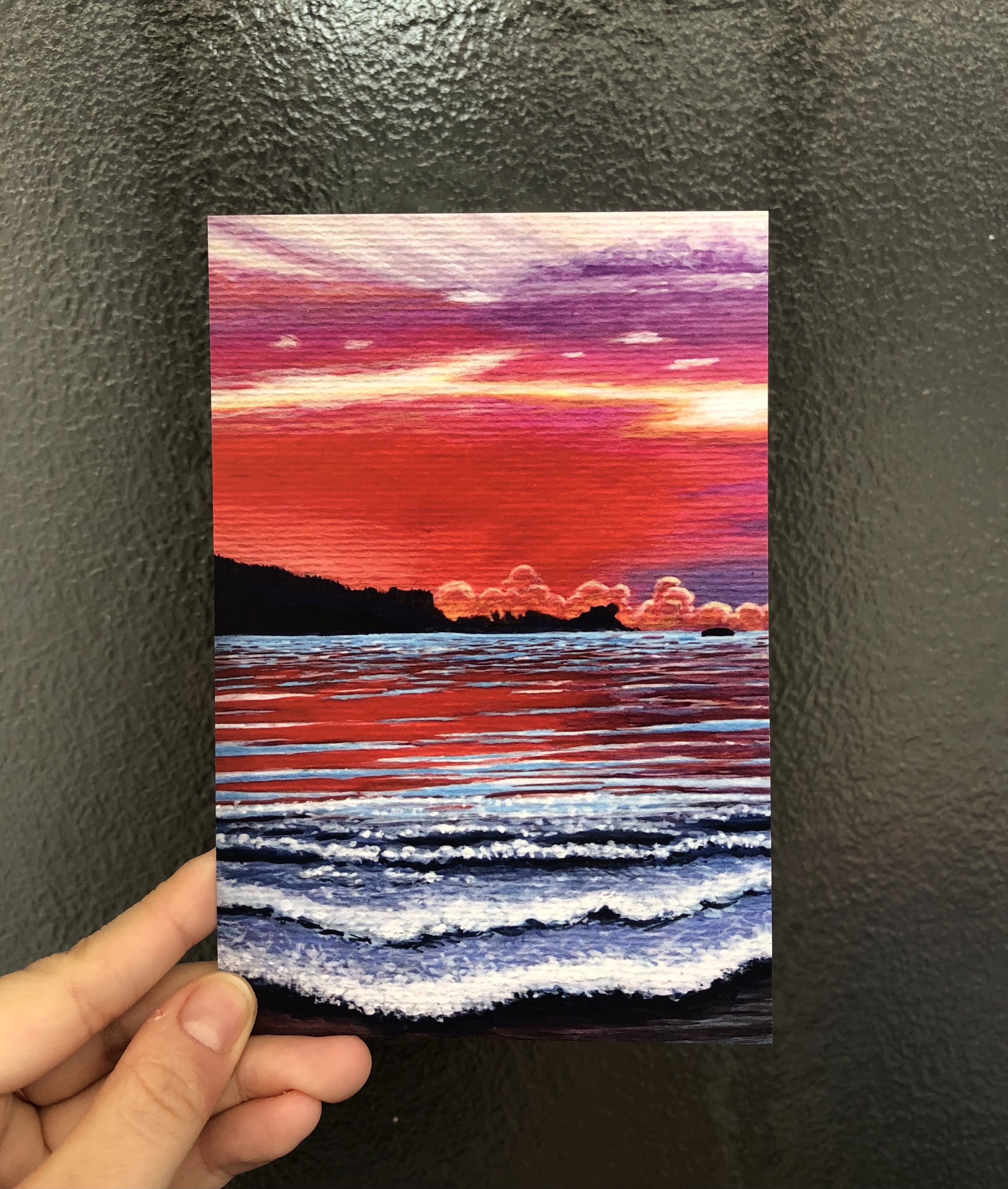 "Red Sky "-  Postcard