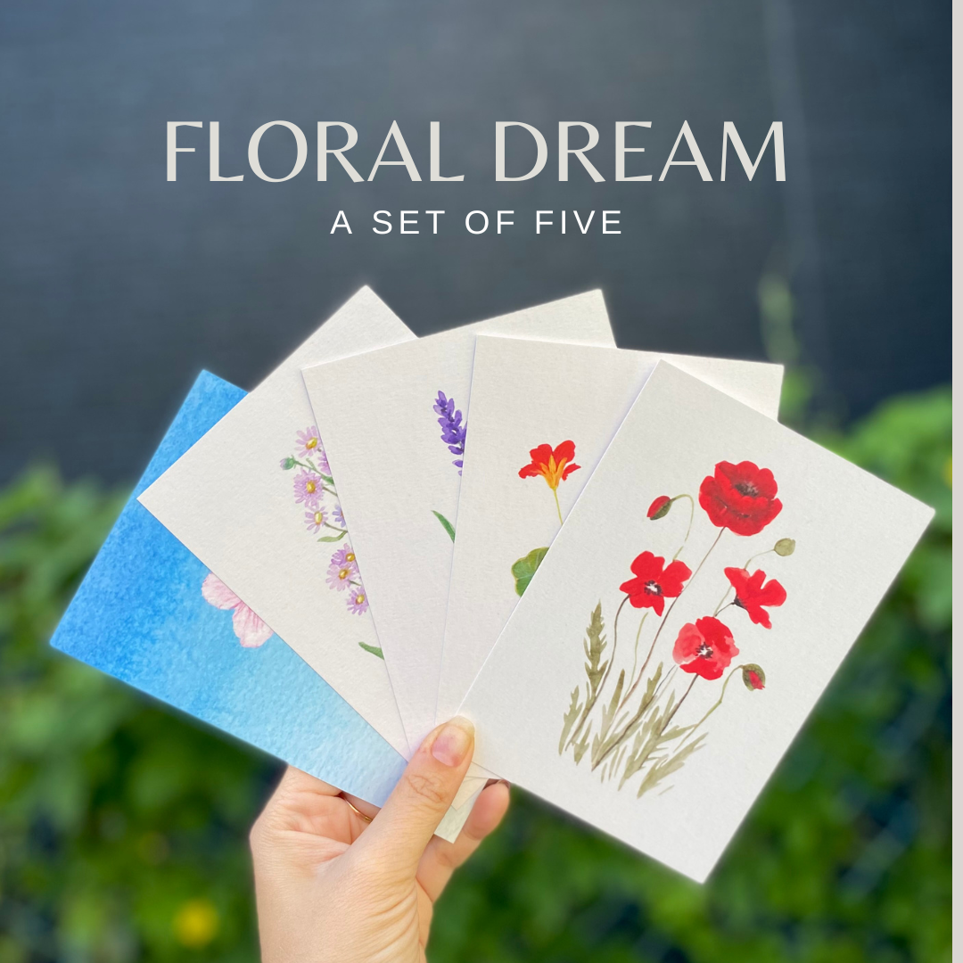 Set of 5 "The Floral Dream " Prints