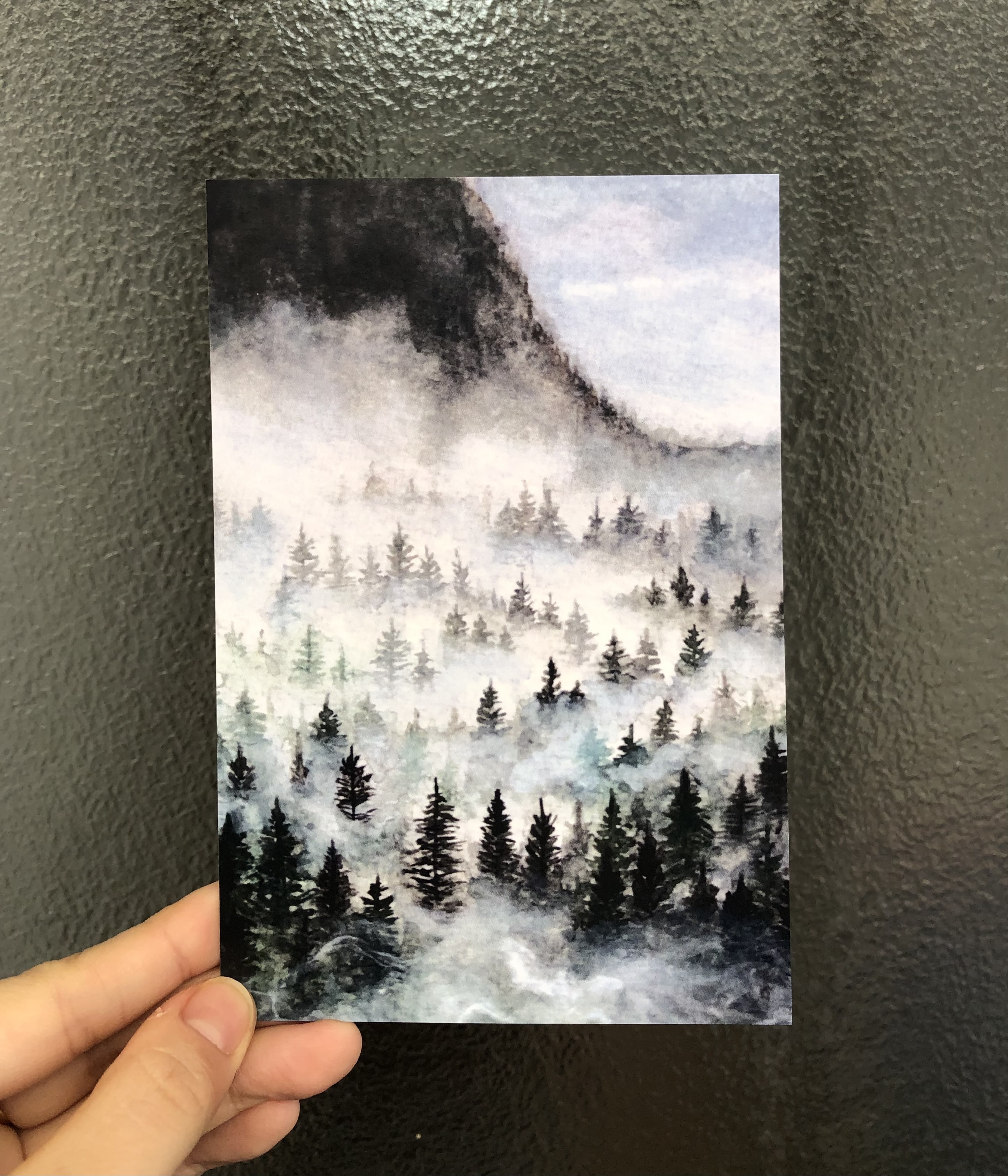 "Smokey Forest "-  Postcard