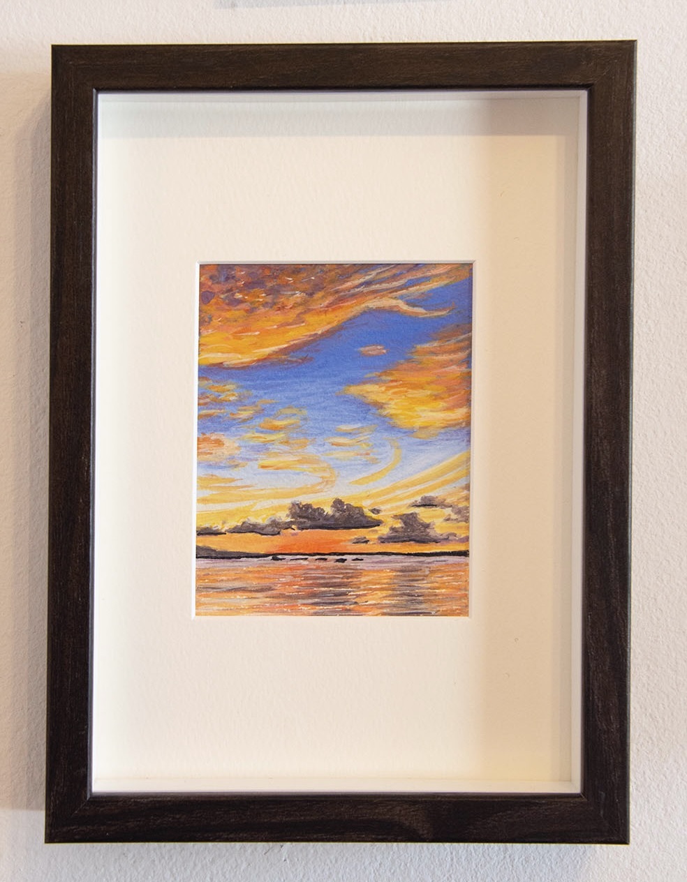 "Sunset is My Favorite Color" Series: Sunset in (Orange)- Original Gouache Painting