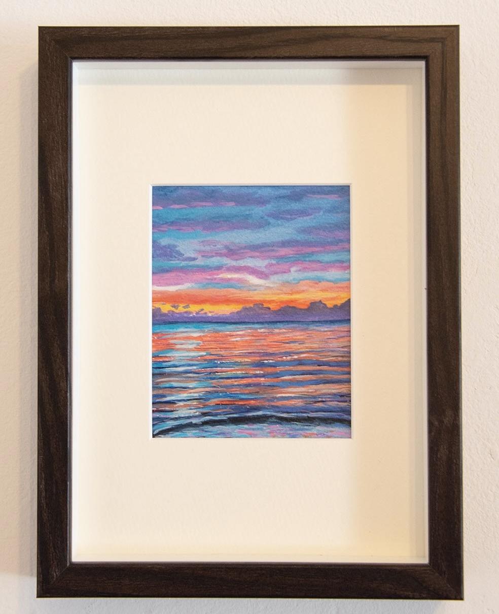 "Sunset is My Favorite Color" Series: Sunset in (Purple) - Original Gouache Painting