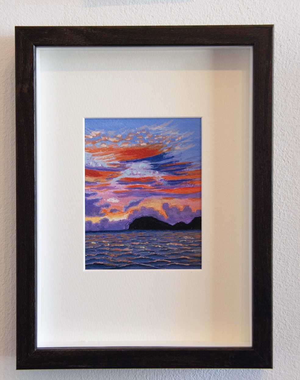 "Sunset is My Favorite Color" Series: Sunset in (Red)- Original Gouache Painting
