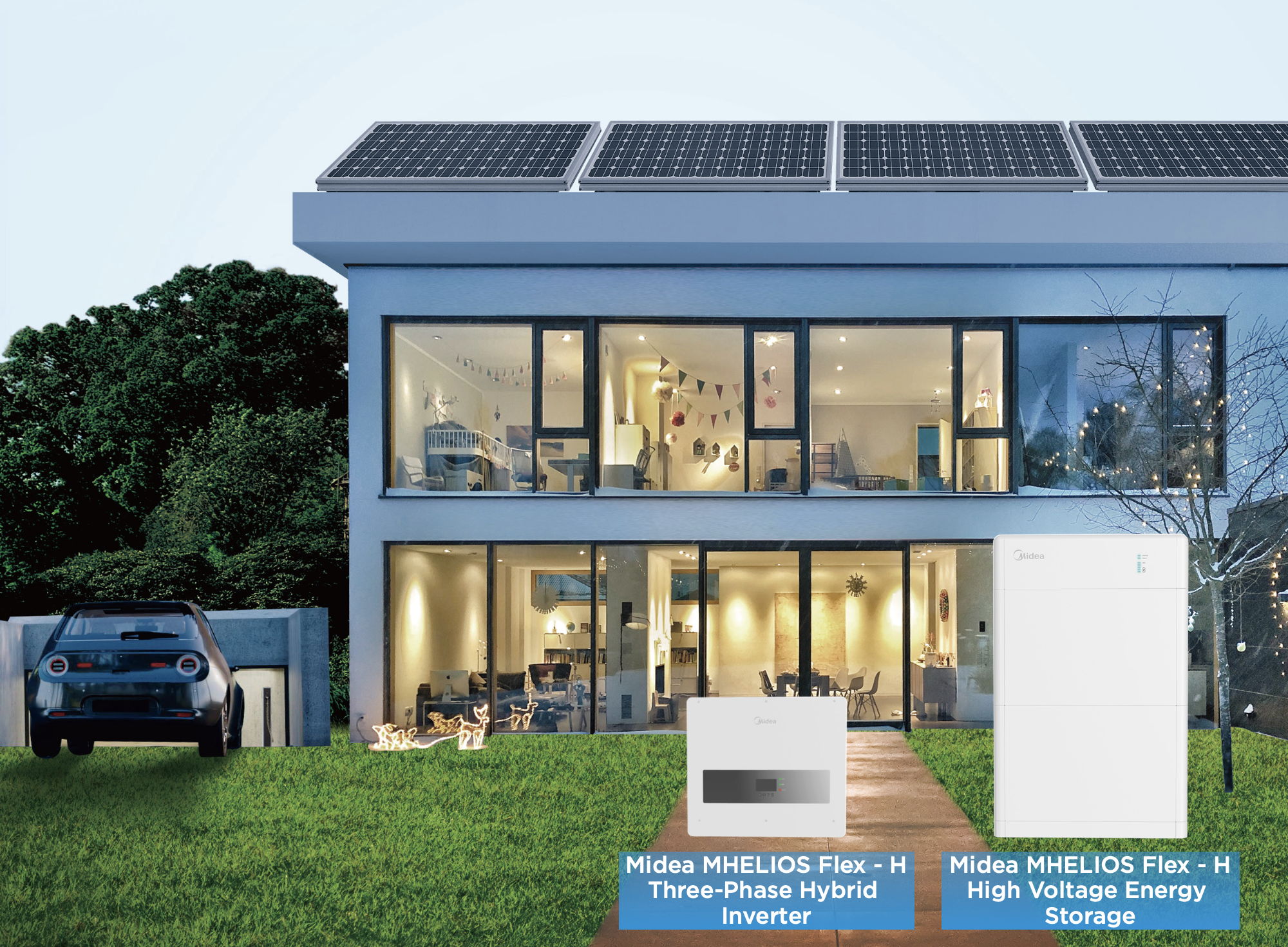 Midea MHELIOS Flex - H Three-phase Hybrid Inverter and High Voltage Energy Storage Battery