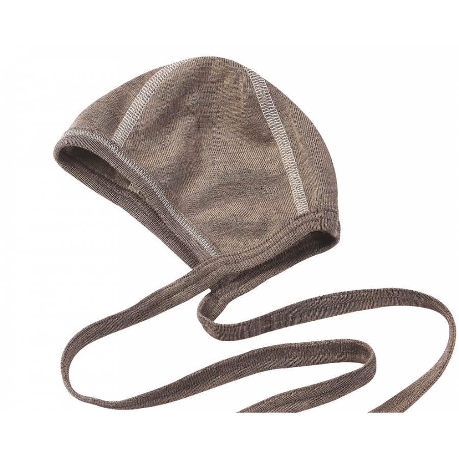 Vilnos ir šilko kepurytė riešutmedžio spalvos