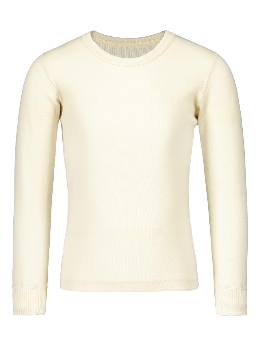 Merino vilnos marškinėliai ilgomis rankovėmis balti