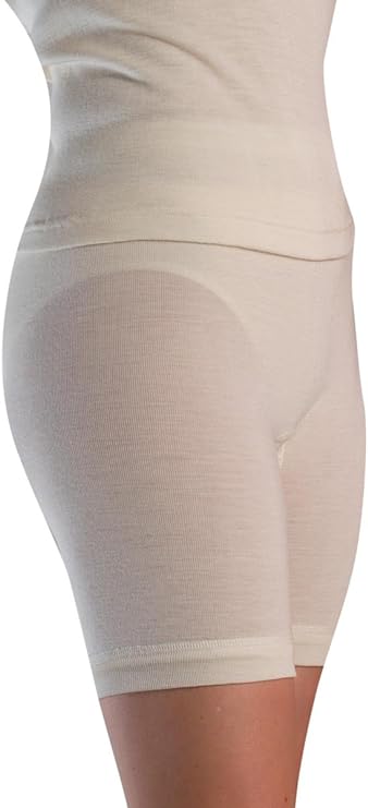 Šilko vilnos trumpikės ilgomis klešnėmis baltos