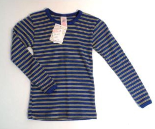 Vilnoniai marškinėliai ilgomis rankovėmis mėlyni ir geltoni dryžiai