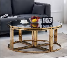 TABLE BASSE ELVE GOLD FUME 90x45