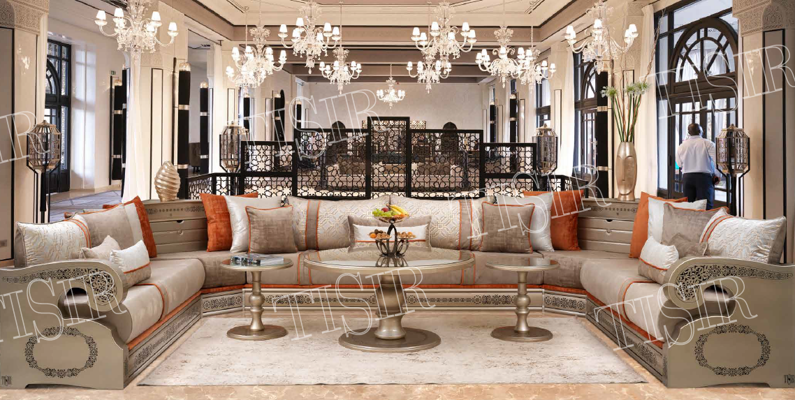 SALON MAROCAIN ORIENTAL GLD NOIR