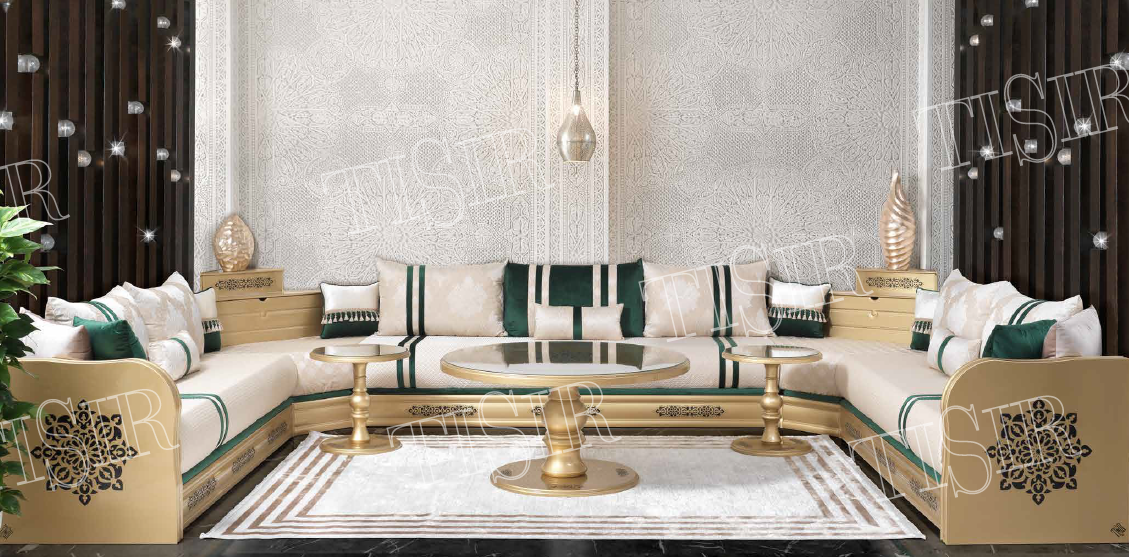 SALON MAROCAIN TOUAREG DORE NOIR