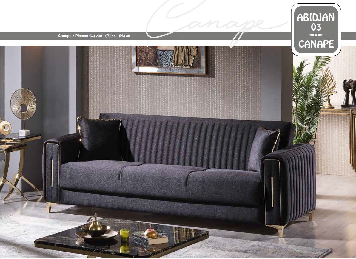 ABIDJAN Canapé d'angle en velours