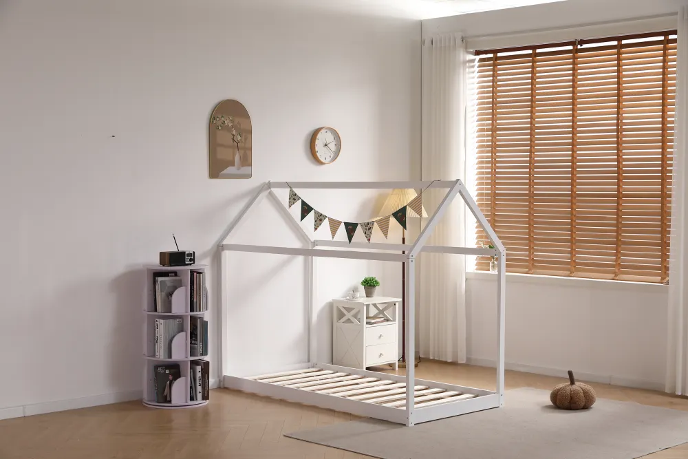 LIT ENFANT ROBINSON CABANE BLANC 90X190 1PCS / CARTON MDF