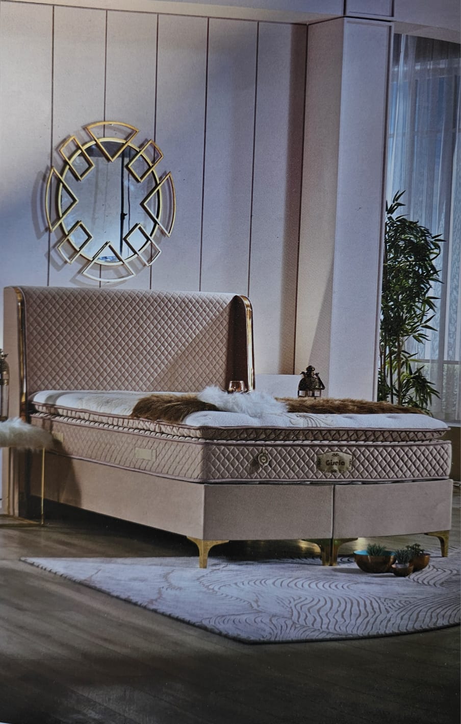 Lit coffre GISELA MOKA 140 x 190 cm