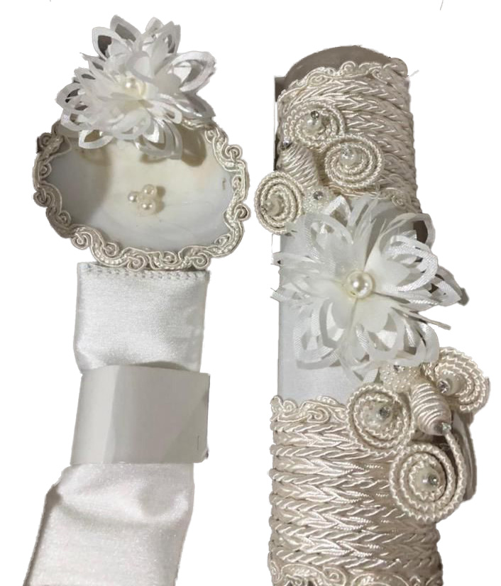 Kit de Vela, Concha y Pañuelo para bautizo - Modelo Fernanda