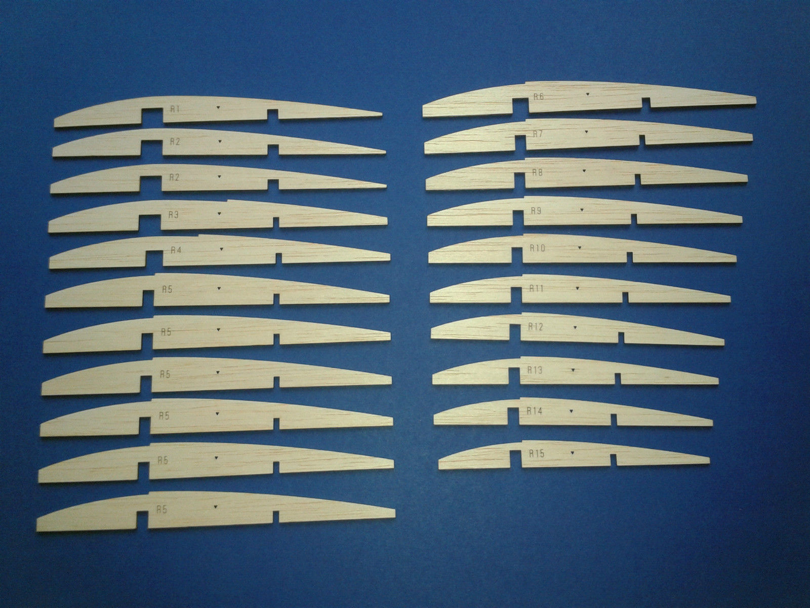 Electra - RC 2m electric model glider by Carl Goldberg - Laser-cut Balsa Rib Set