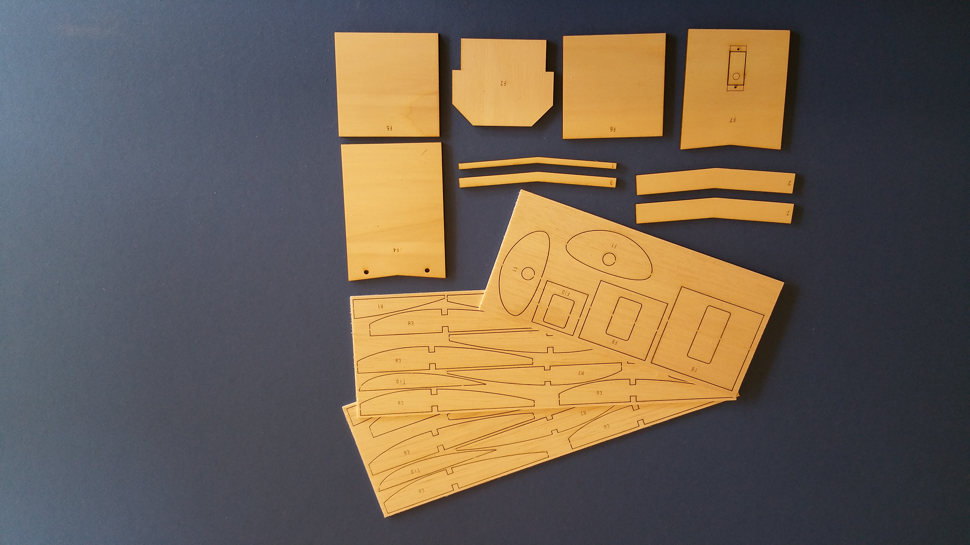 Half-Tone by Dave Platt ~ Vintage RC Model Plane ~ Laser-cut Balsa Rib Set