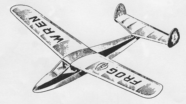 Frog Wren - vintage balsa model glider ~ Laser Cut balsa Parts Set