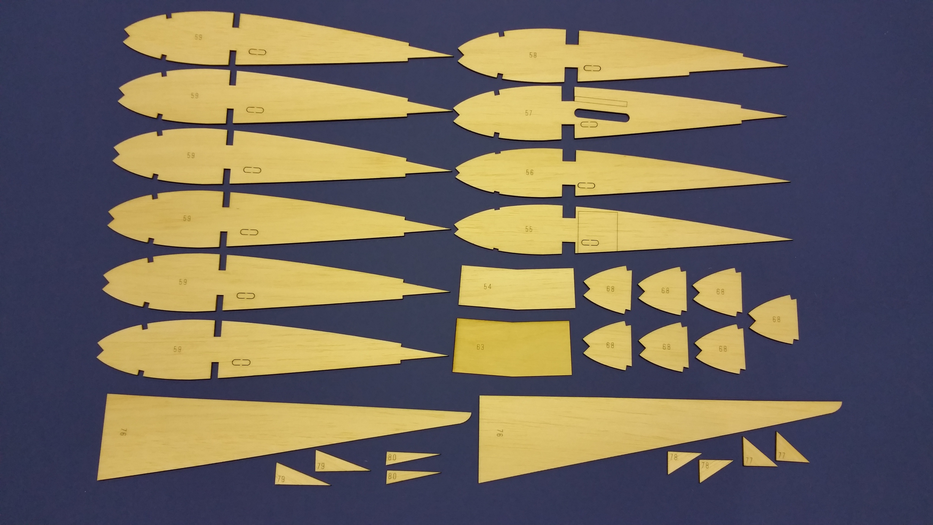 Graupner Middle Stick - RC Sports Fun Model Plane - Laser-cut Balsa Rib Set