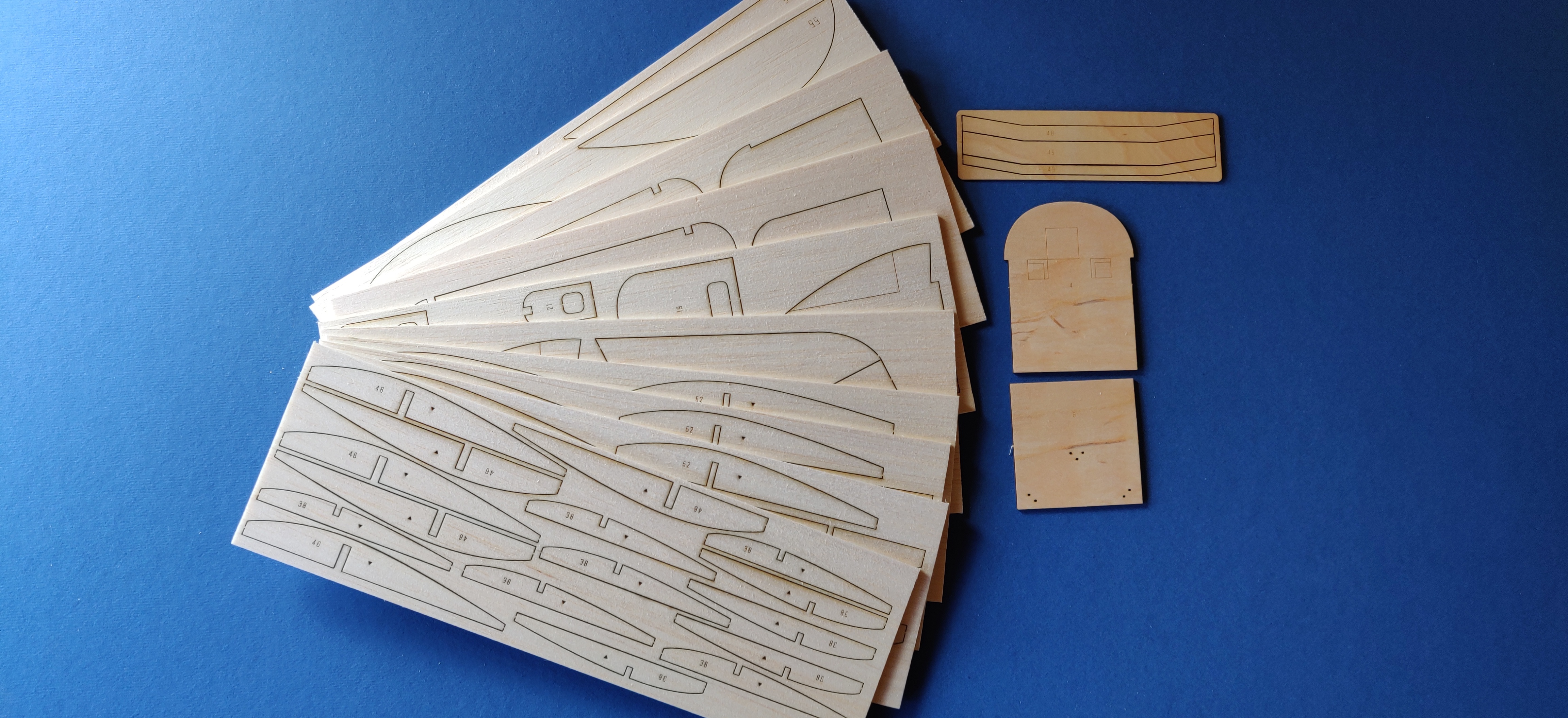 Graupner Kapitan - Classic Free Flight/ RC Model Plane ~ Laser-cut Balsa Parts Set