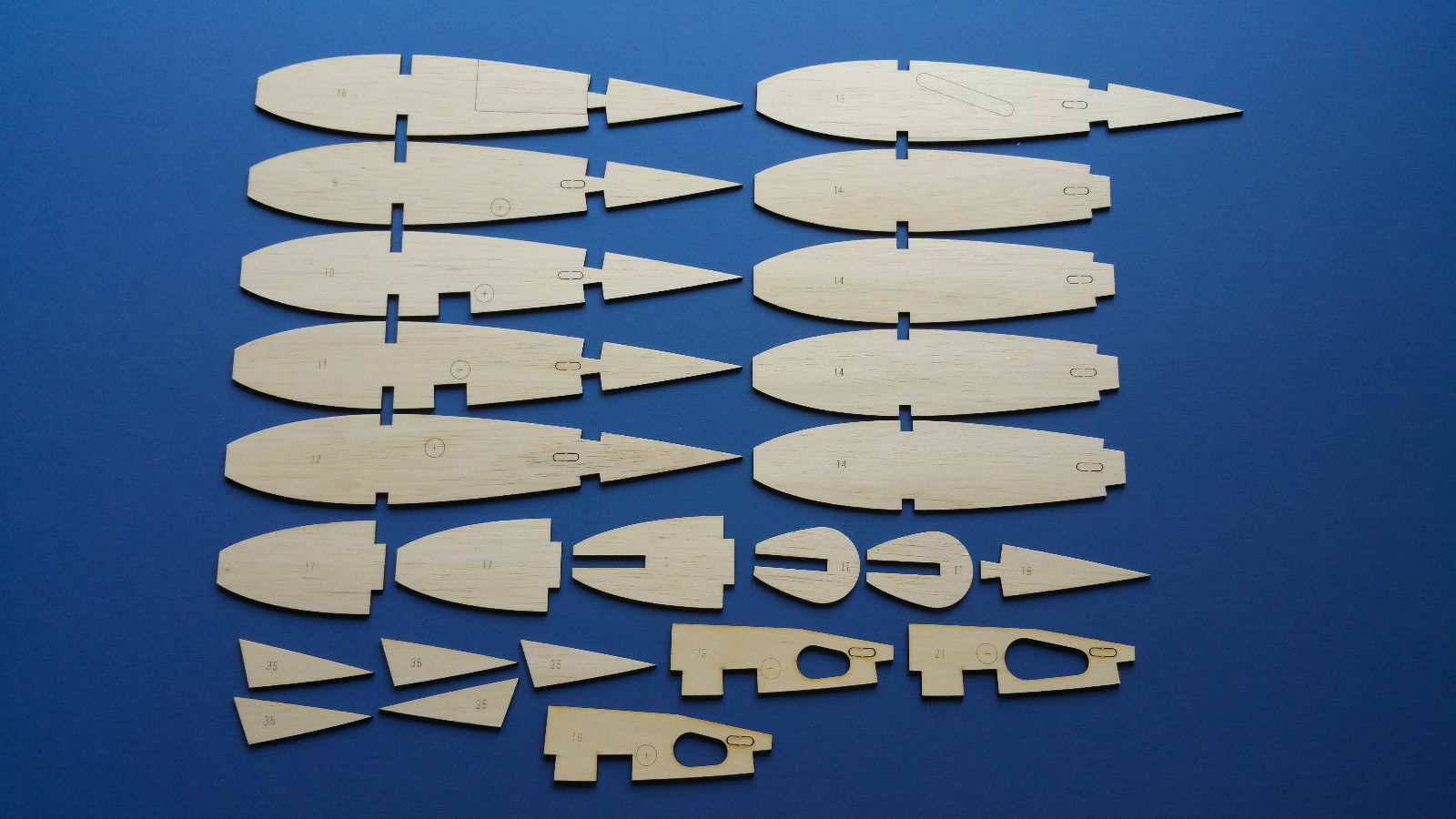 Graupner Kwik Fly Mk3 ~ RC Sports Aerobatic Model ~ Laser-cut Balsa/ply Rib Set