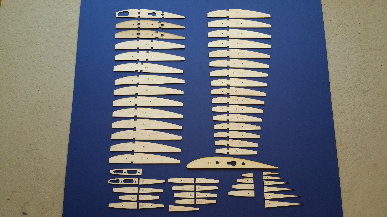 Graupner Cirrus ~ RC Semi Scale Model Glider ~ Laser-cut balsa Wing RIB SET