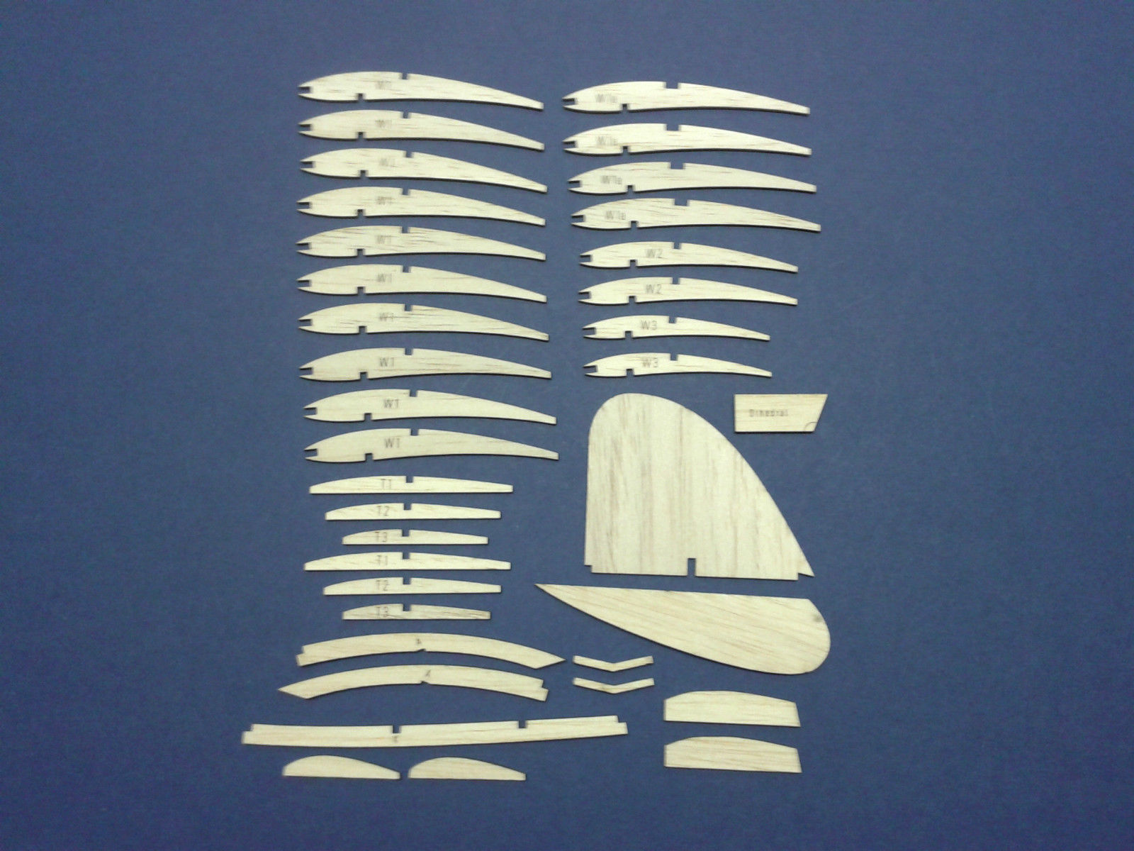 KK Dolphin ~ 30" Vintage Free-flight Model Glider ~ Laser-cut Balsa RIB SET