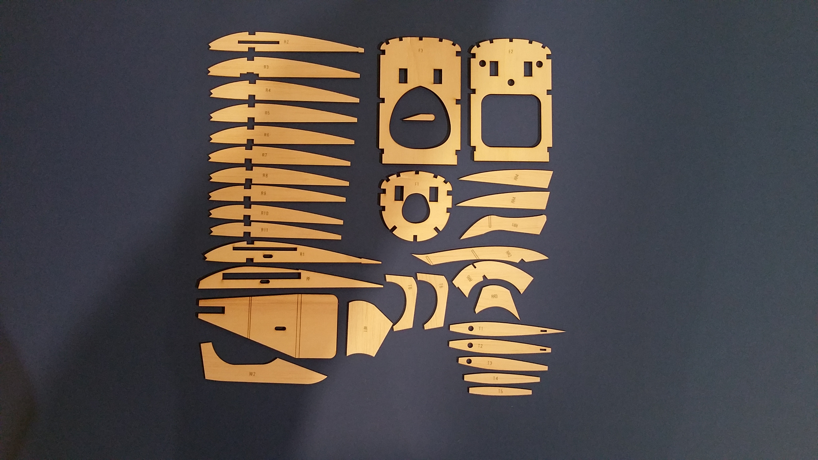 Ladybird - KK Free Flight/RC Model Aircraft - Laser-cut Balsa WING RIB & Fuselage set