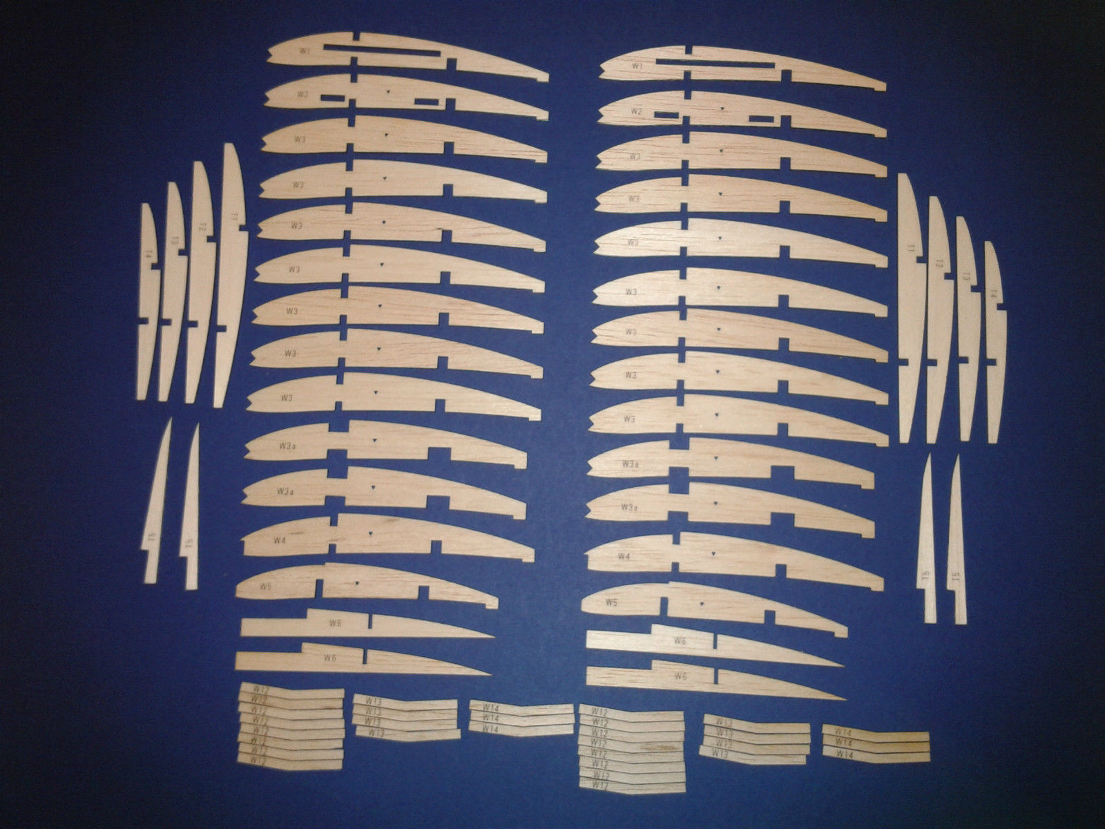 KK Chief - Vintage Model Glider RC/Free-flight - Laser-cut Balsa Rib Set