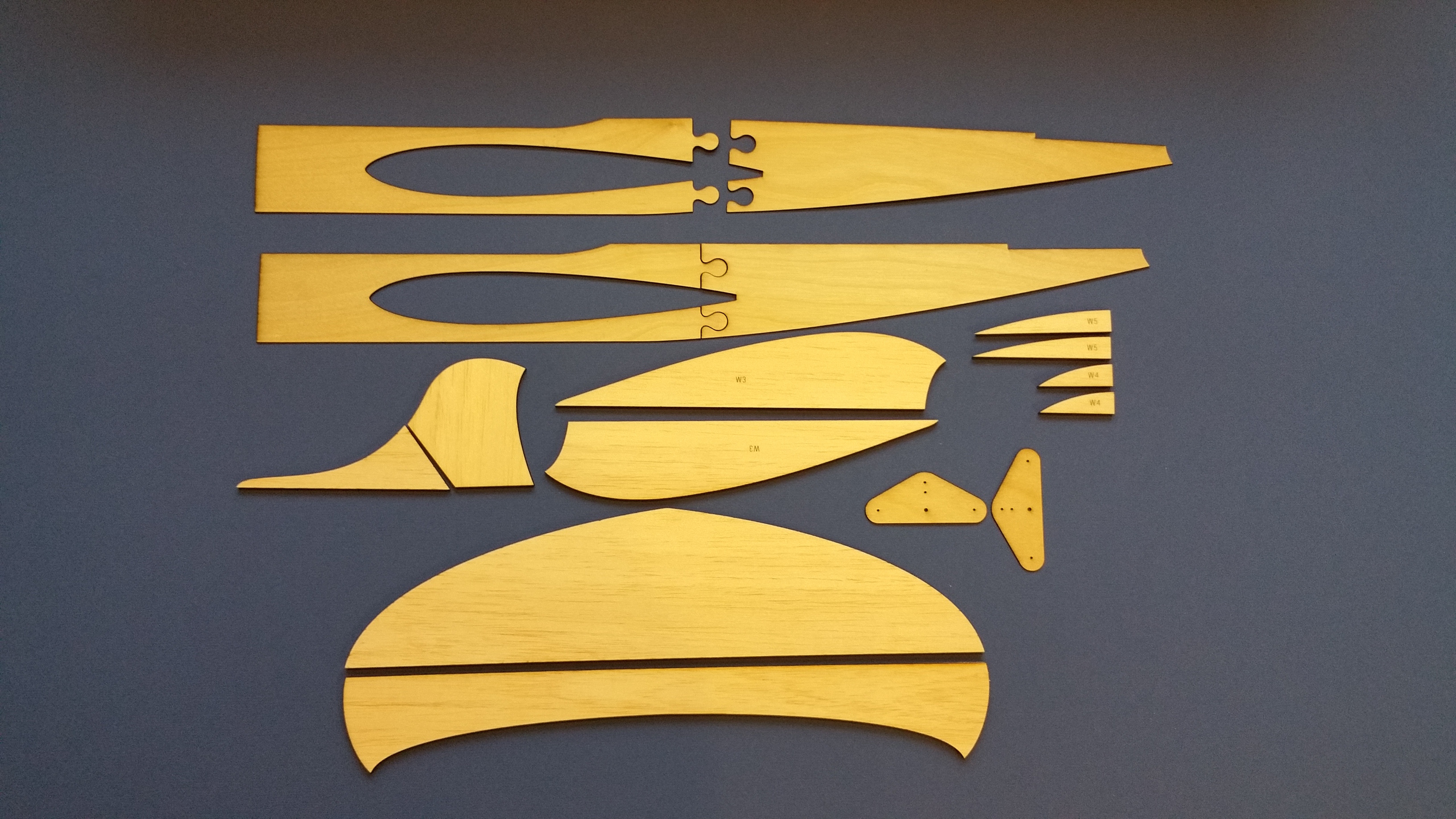 KK Firebird - Control Line Stunt Model by Ernie J Webster - Laser-cut Balsa/Ply parts
