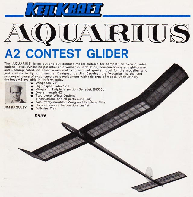 'Aquarius' KK Free Flight Model Glider - Laser Cut Balsa Rib Sets
