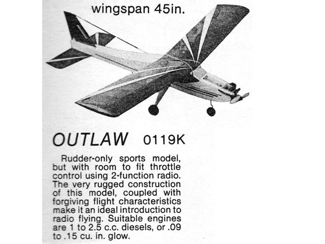 'Outlaw' SC - 45" KK RC Model Aeroplane - Laser-cut Balsa/Ply Rib Set
