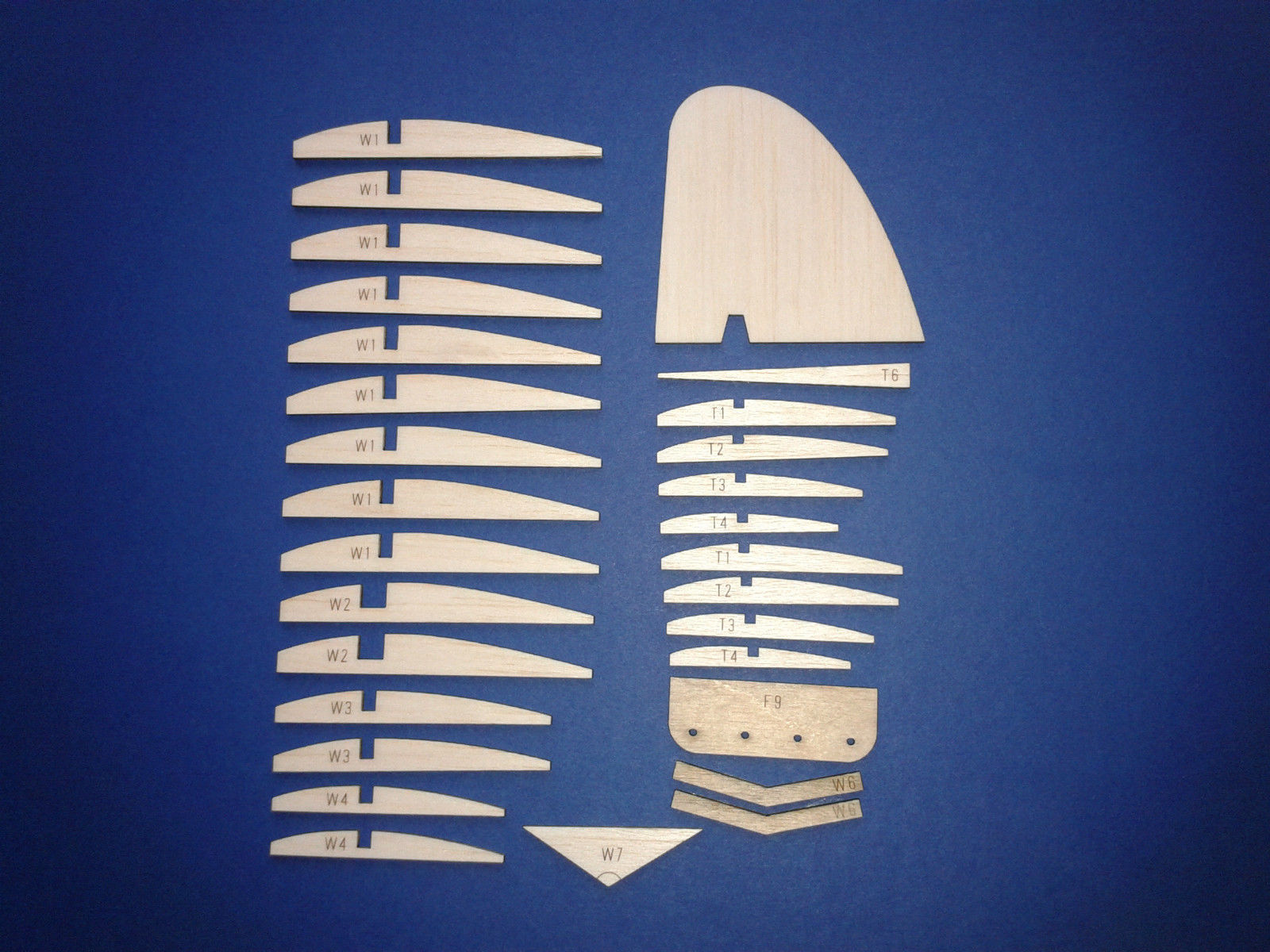 KK 'Conquest' ~ Free Flight Model Glider by Ernie Webster- Laser-cut Balsa Rib Set