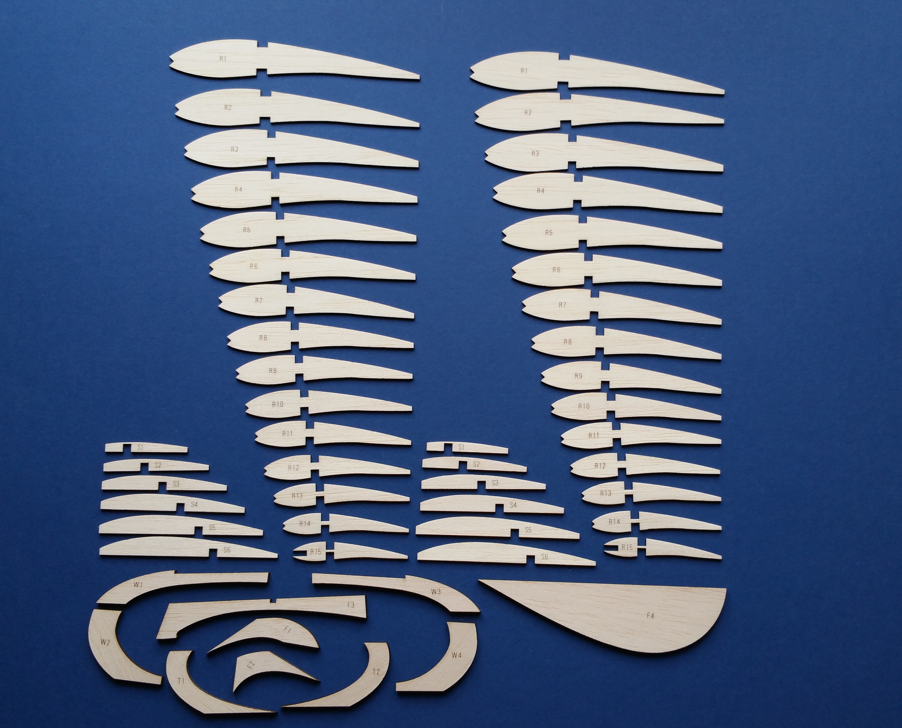 'Soarer Major' - KK Tow-line Model Glider ~ Laser-cut Balsa Rib Set