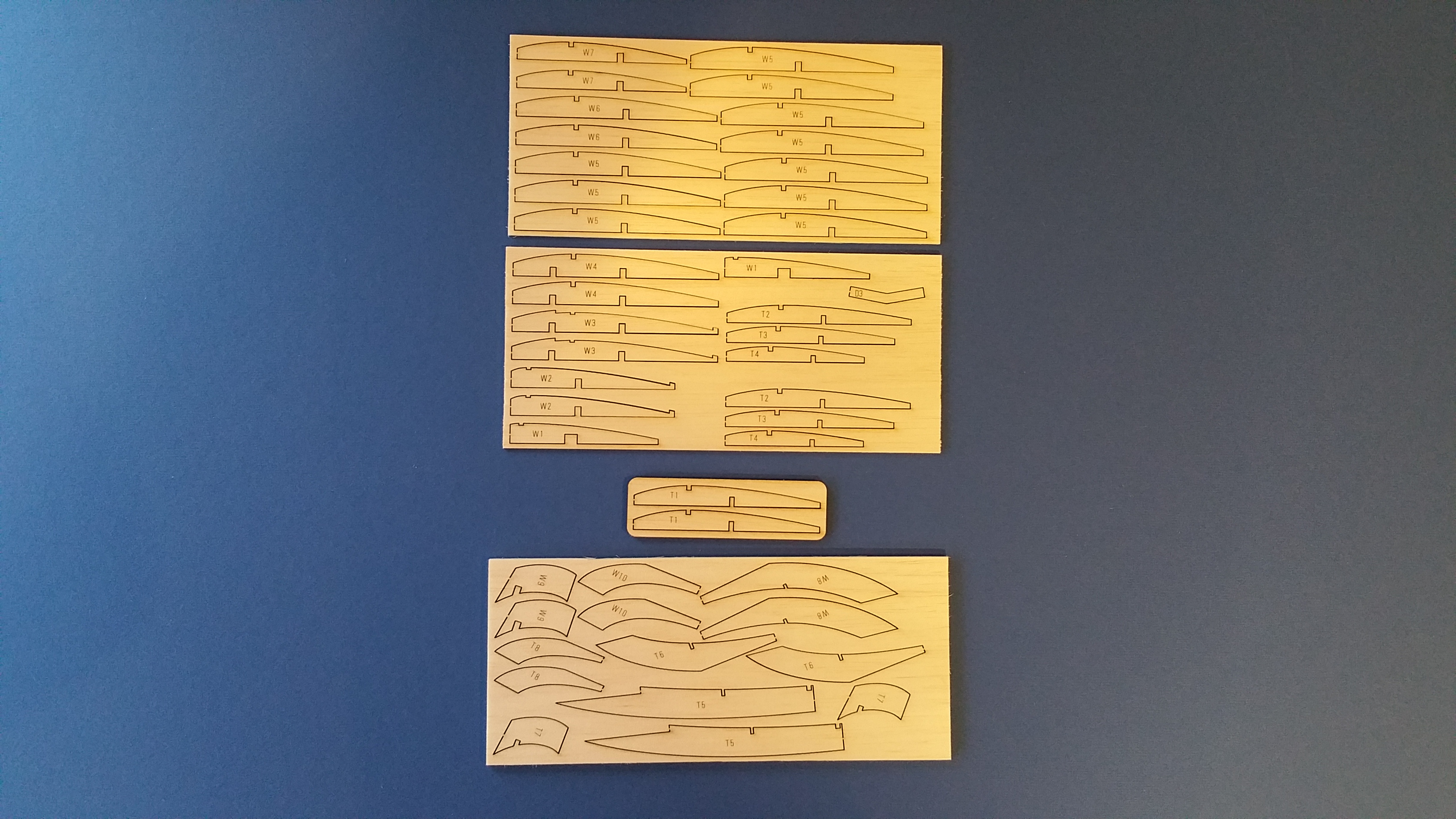 Pirate - KK Free Flight Model - Laser-cut Balsa Rib Set