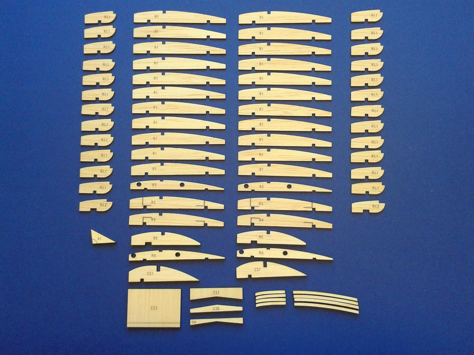 Mercury 'Tiger Moth' - RC Scale Model plane - Laser-cut RIB SET
