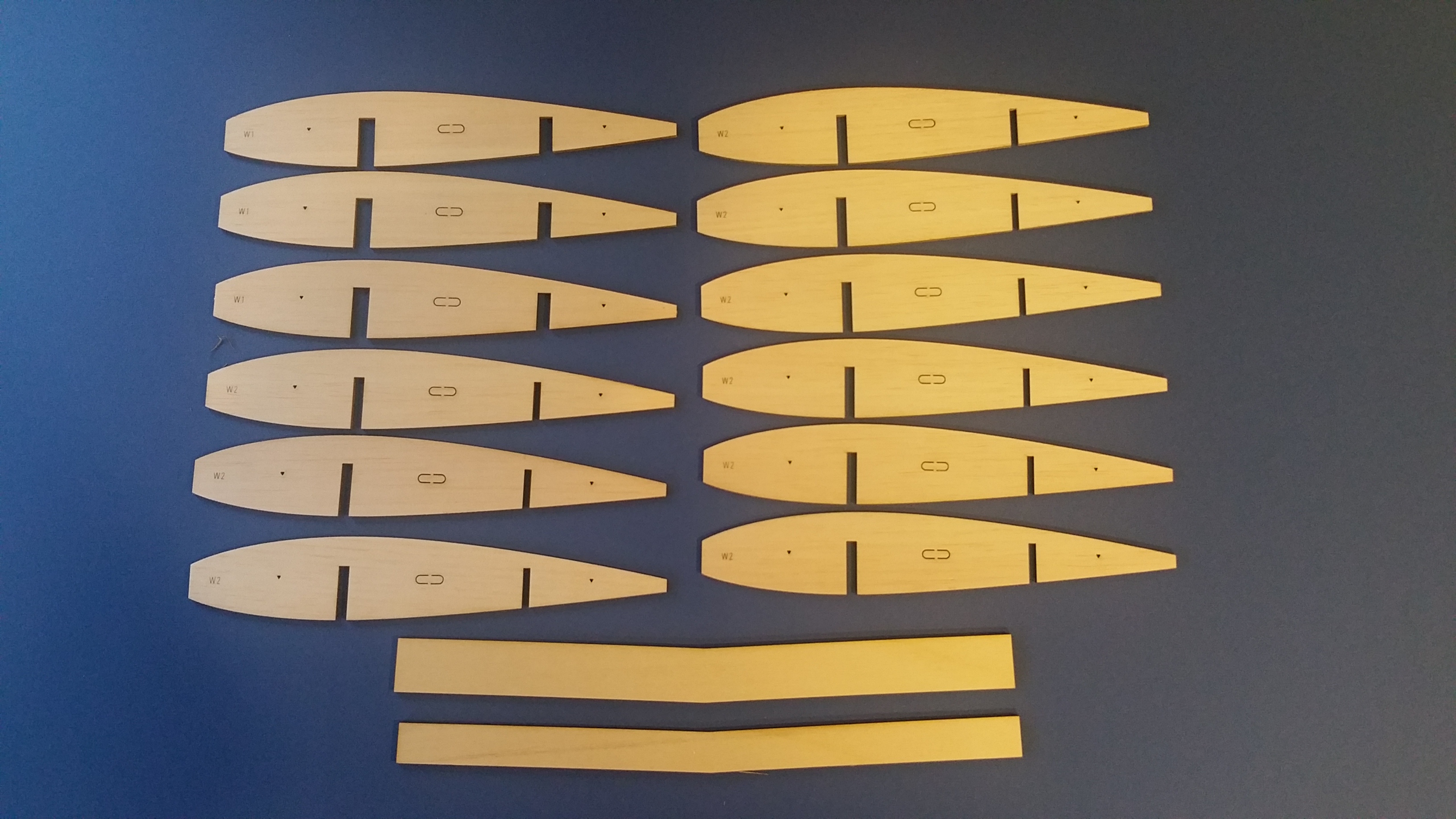 Maricardo / Carlo de Felice ~ RC 56" Sports model ~ Laser-cut Balsa Wing RIB SET