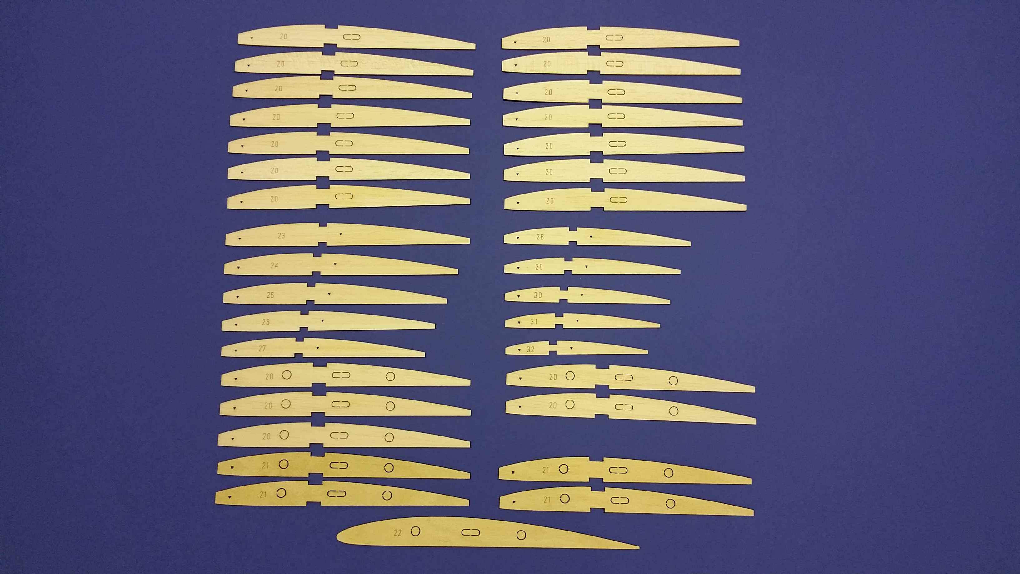 Sailplanes International 'Osprey 100' Model RC Glider - Laser-cut Balsa Rib Set