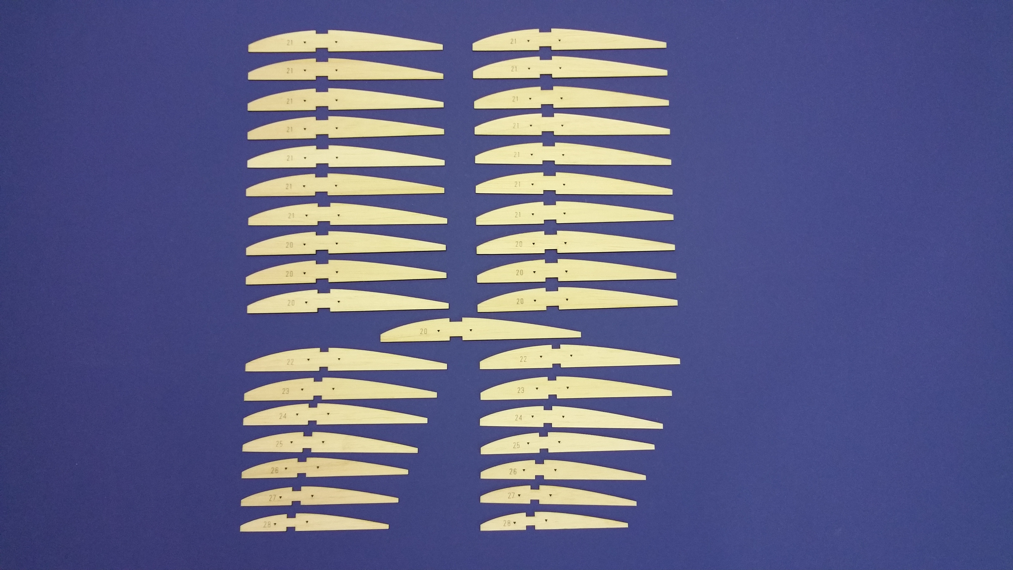 Sailplanes International 'Osprey 64" Model RC Glider - Laser-cut Balsa Rib Set