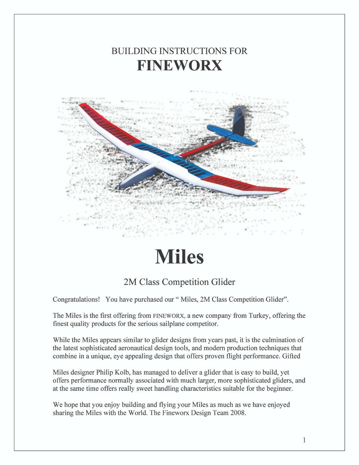 Miles - Wing Rib-set ~ 2m RC Model Glider - Laser-cut Rib Set only