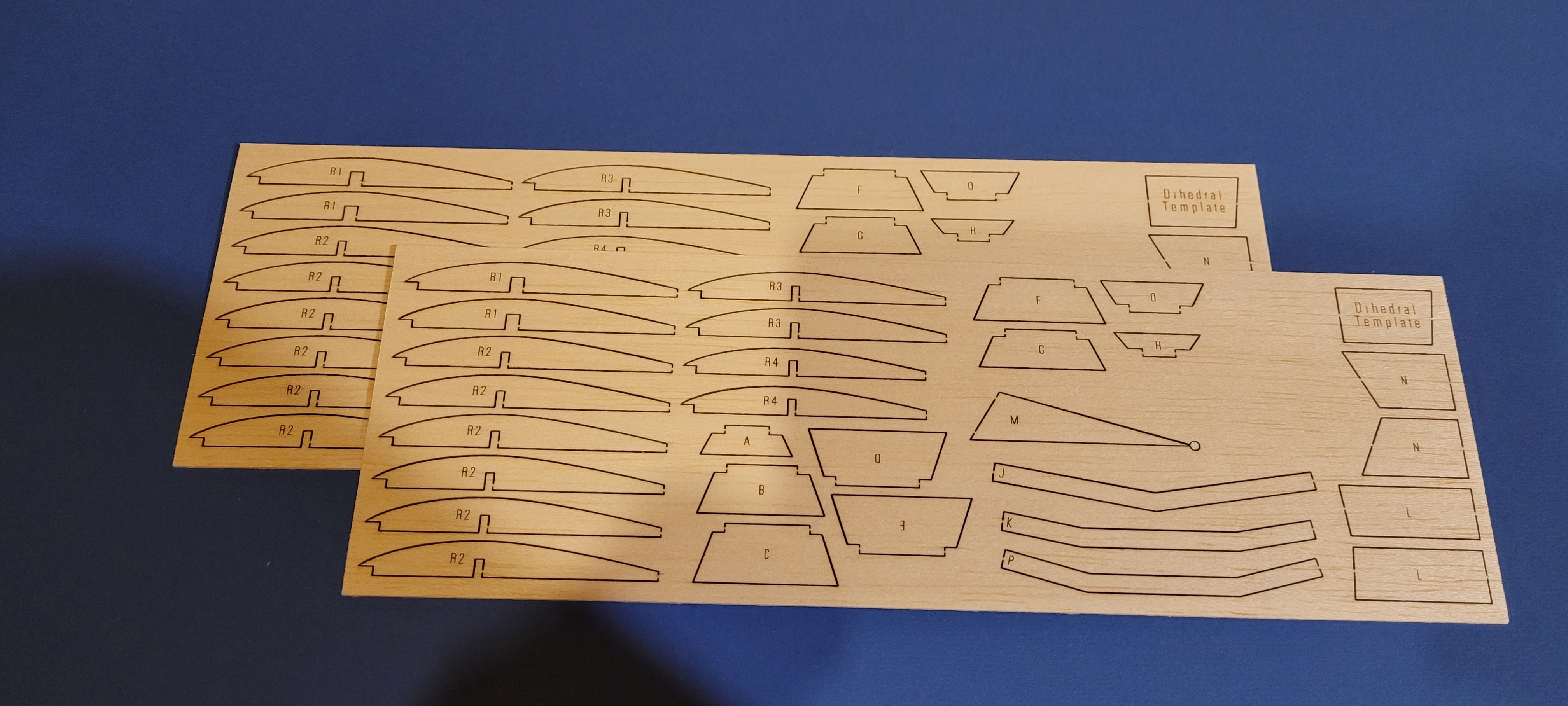 'Classic' by Veron ~ Vintage FF Model Glider ~ Laser-cut Balsa Wing RIB SET