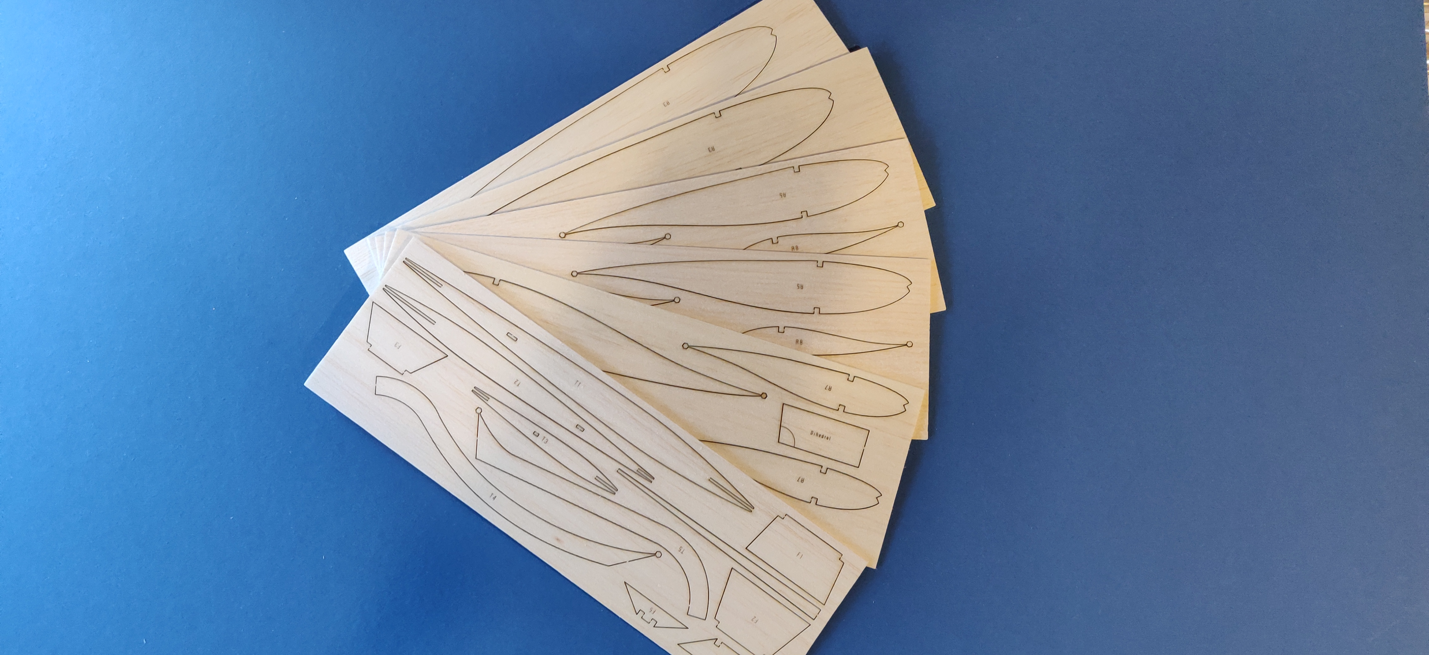 Veron Kiwi ~ Vintage Model Flying Wing ~ Laser-cut Balsa Rib Set