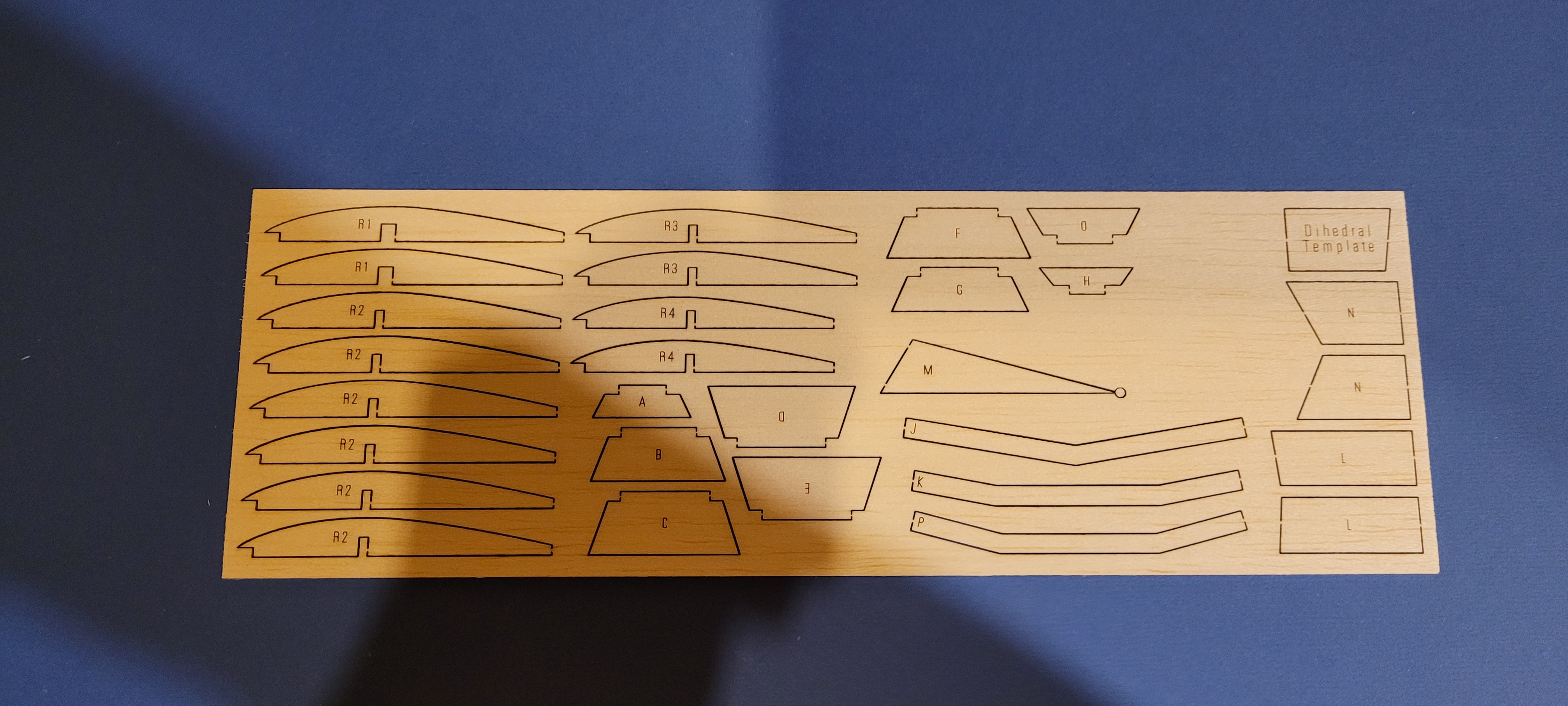 Consul by Veron ~ Vintage Rubber Model ~ Laser-cut Balsa Rib Set
