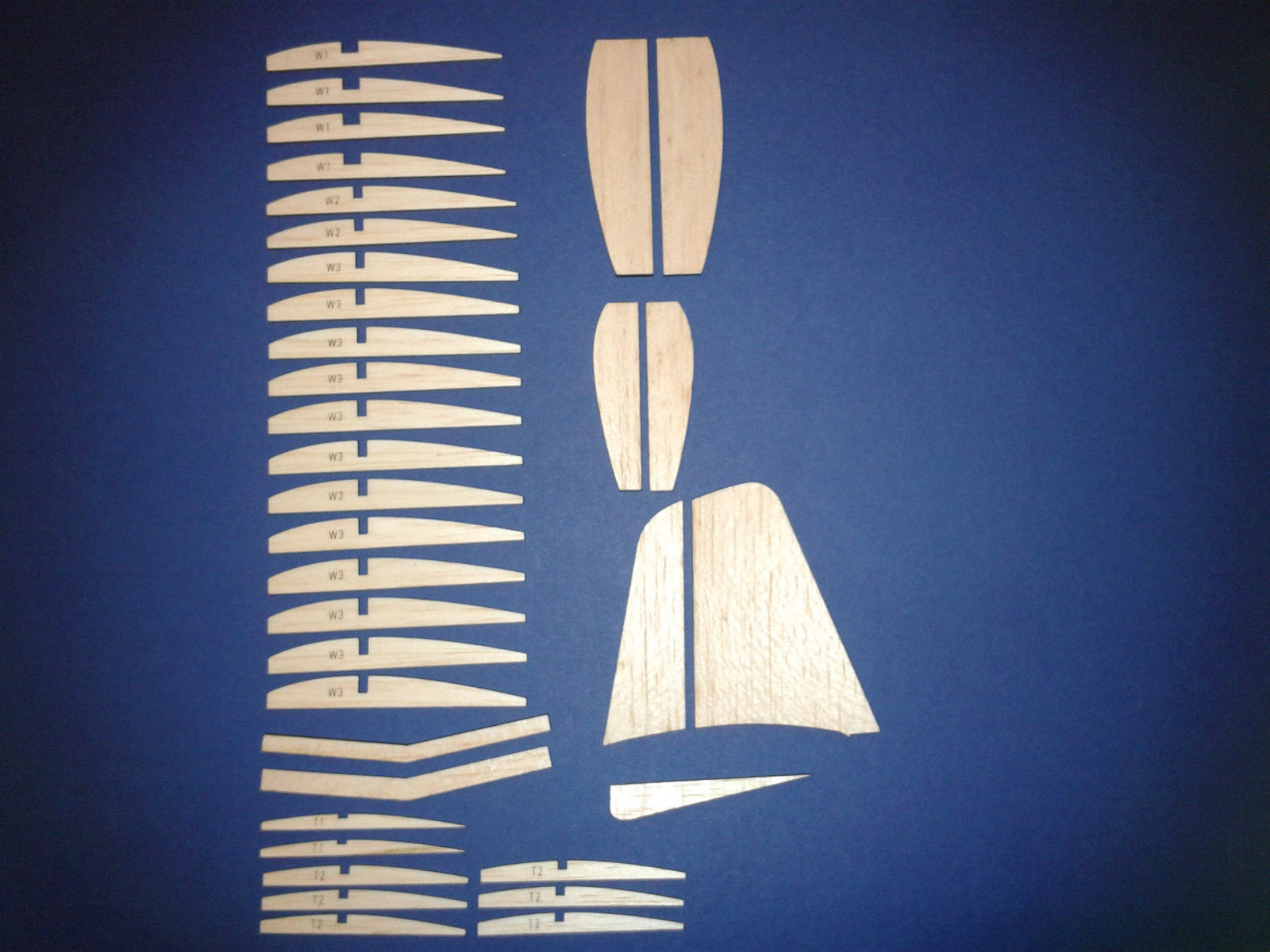Poppet by Vic Smeed - Free Flight/RC Model Aeroplane - Laser-cut Balsa rib set