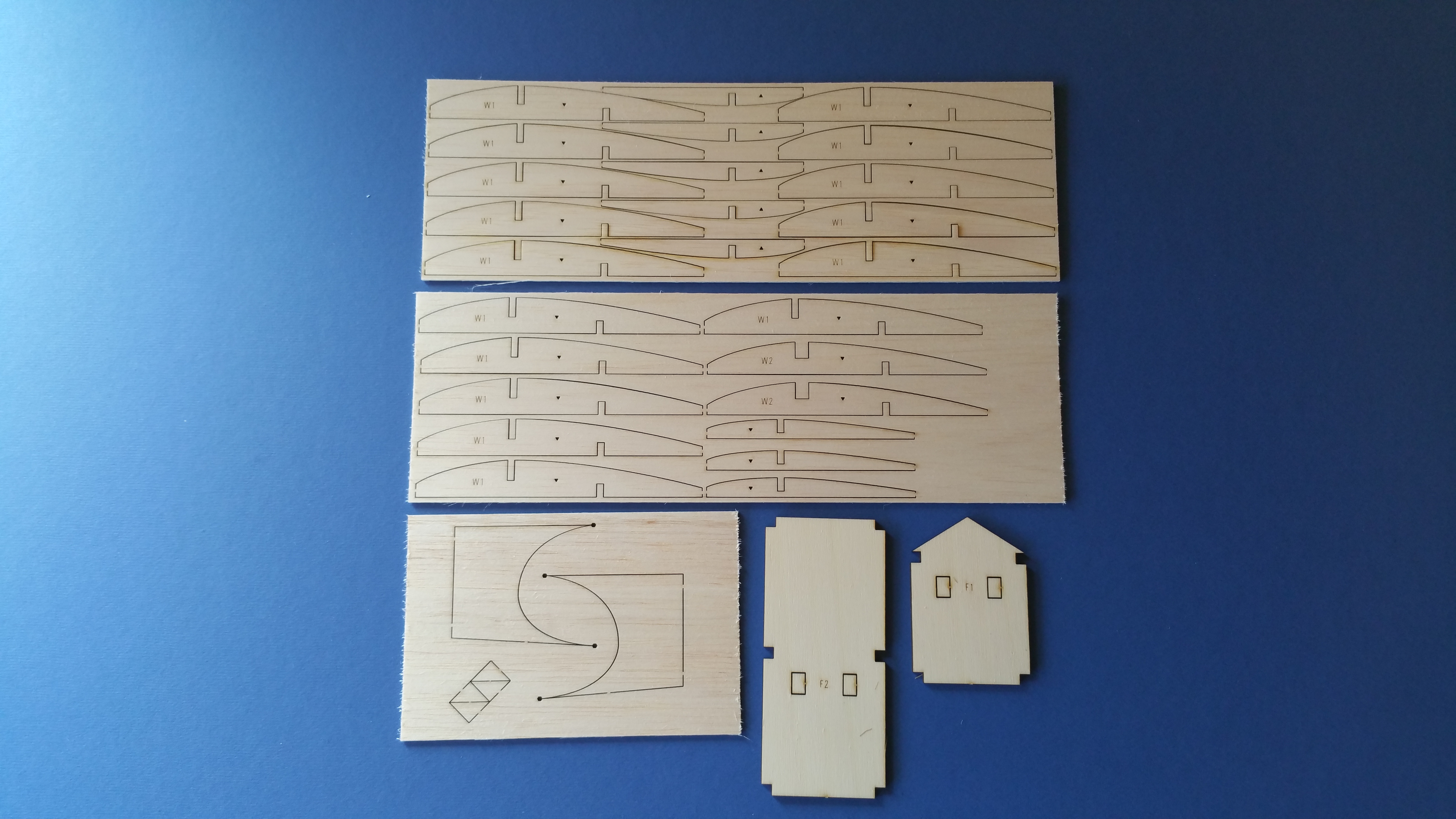 Ballerina / Vic Smeed- Free Flight/RC Sport model Plane ~ Laser-cut Rib set