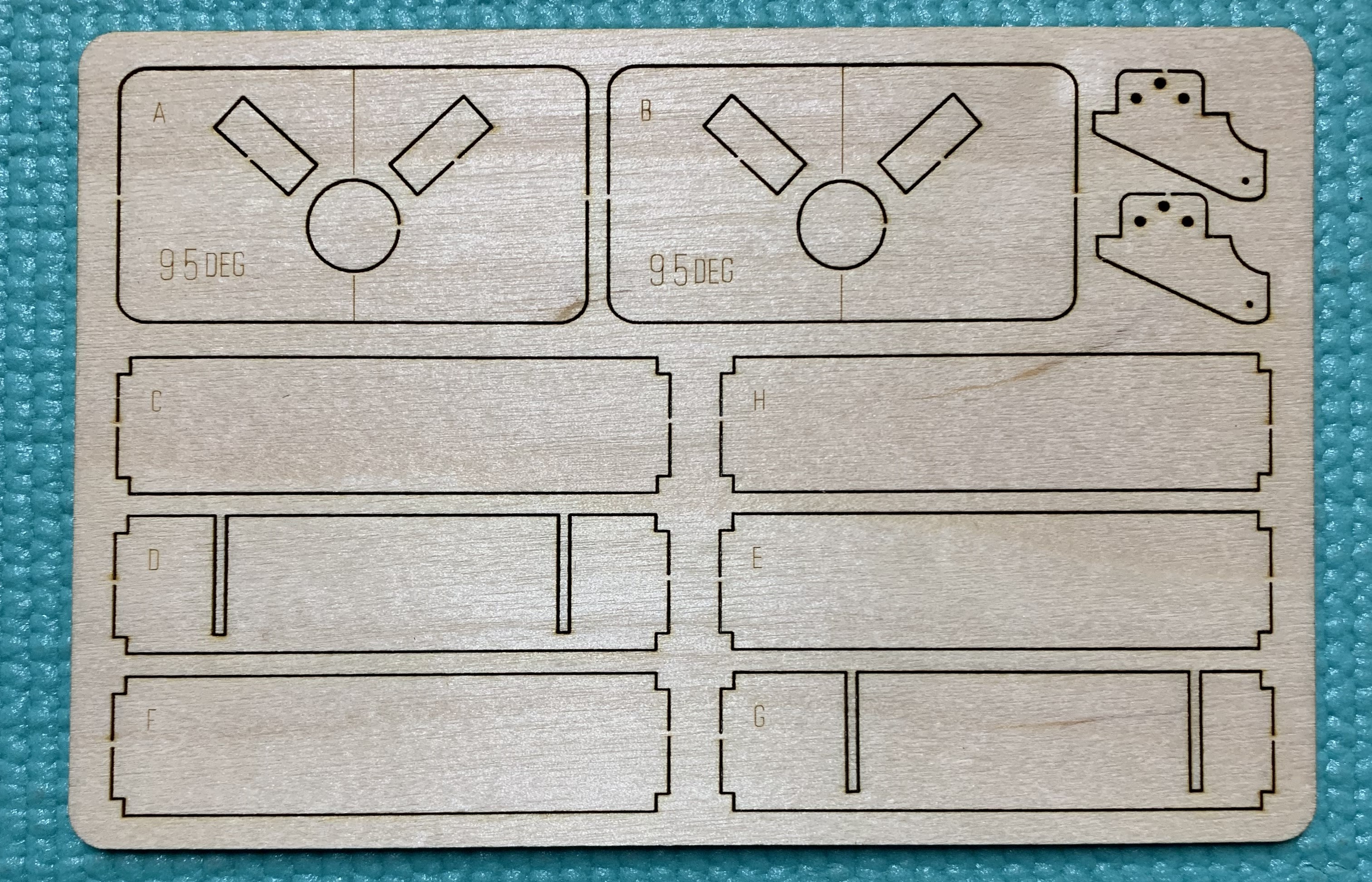SH-4 ~ 95 deg V-Tail boom drill jig ~ Laser Cut Ply