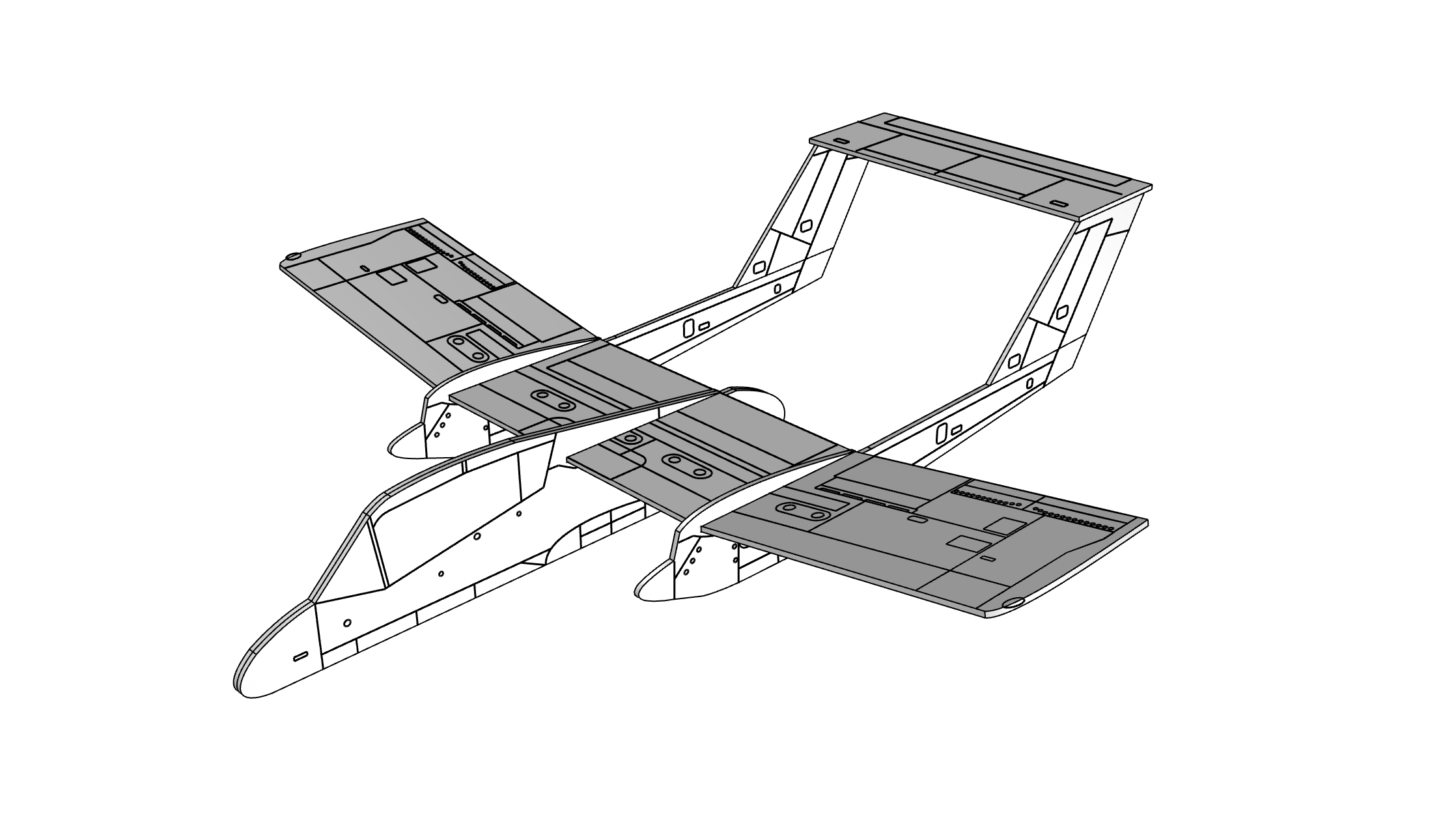 OV-10a Bronco  Scale free-flight model glider ~ Laser-cut balsa kit