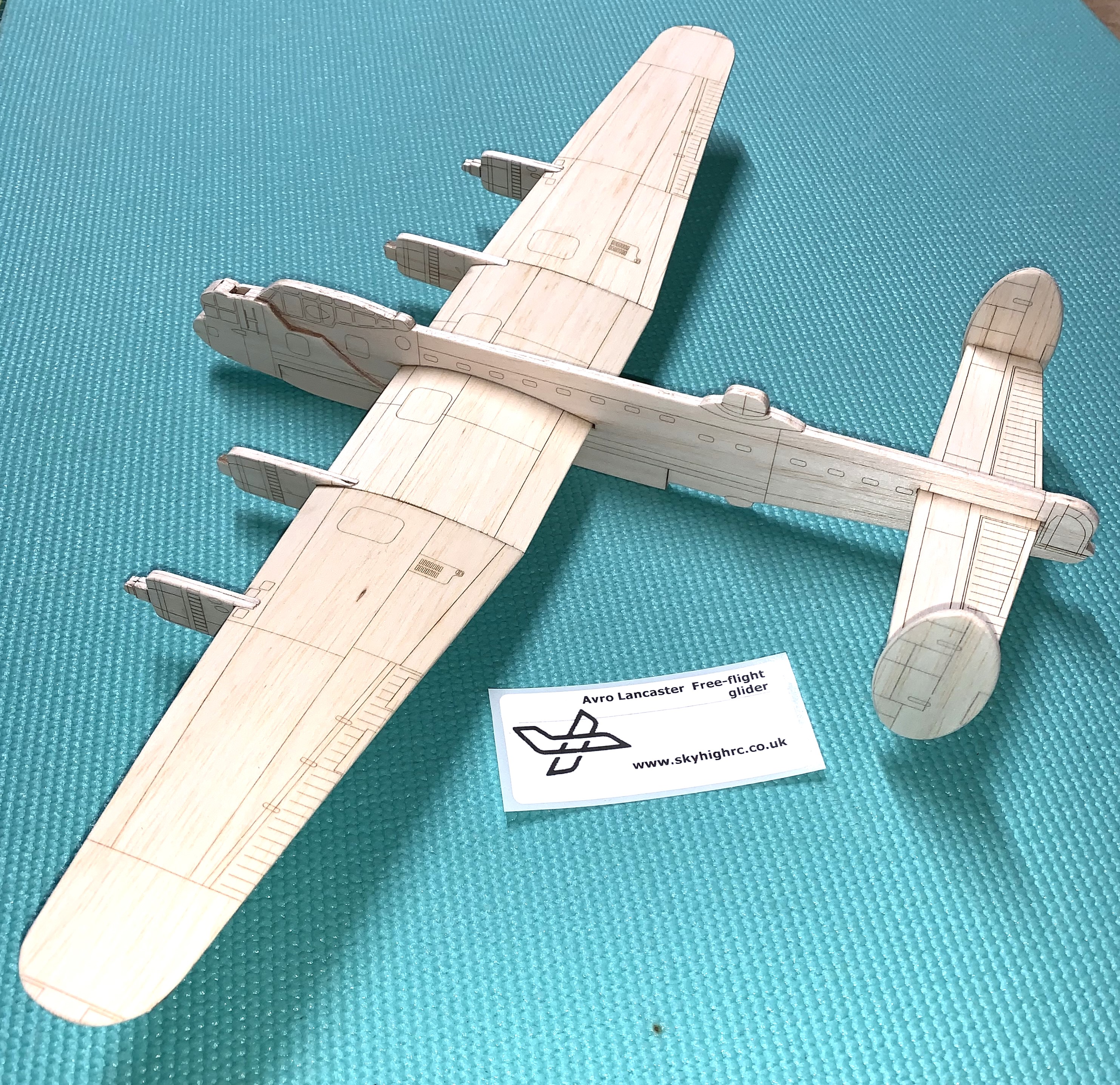 Avro Lancaster - Scale free-flight model glider ~ Laser-cut balsa kit