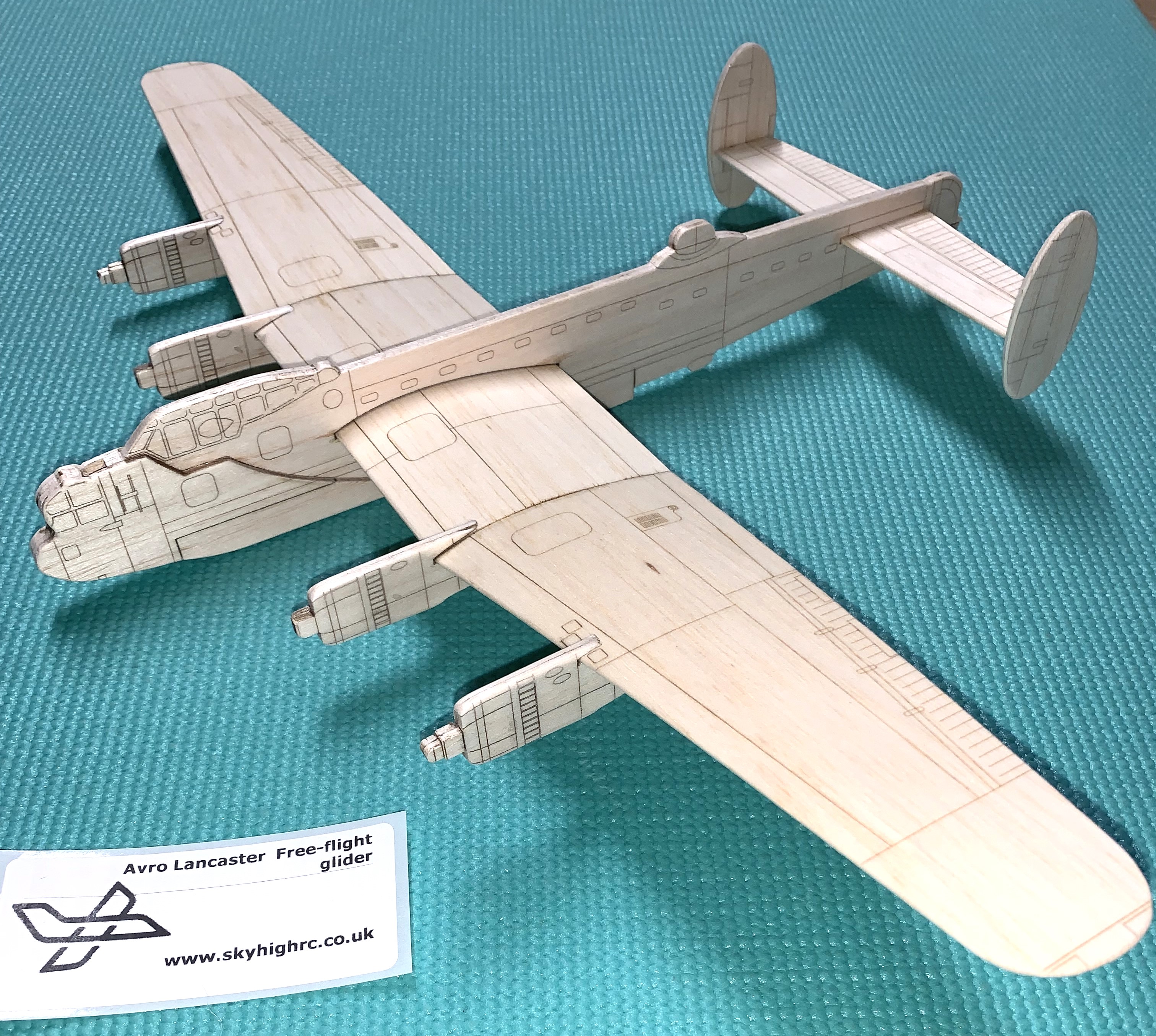 Avro Lancaster - Scale free-flight model glider ~ Laser-cut balsa kit