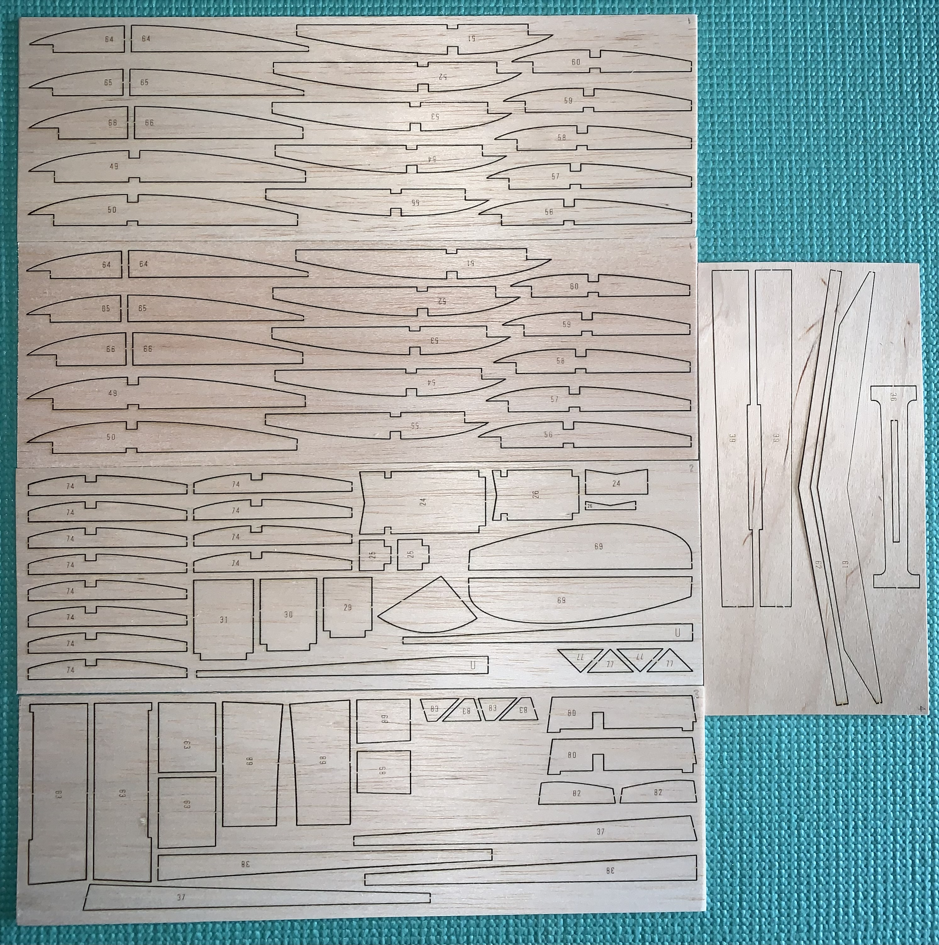 Graupner Jolly - RC Model Glider ~ Laser-cut RIB SET